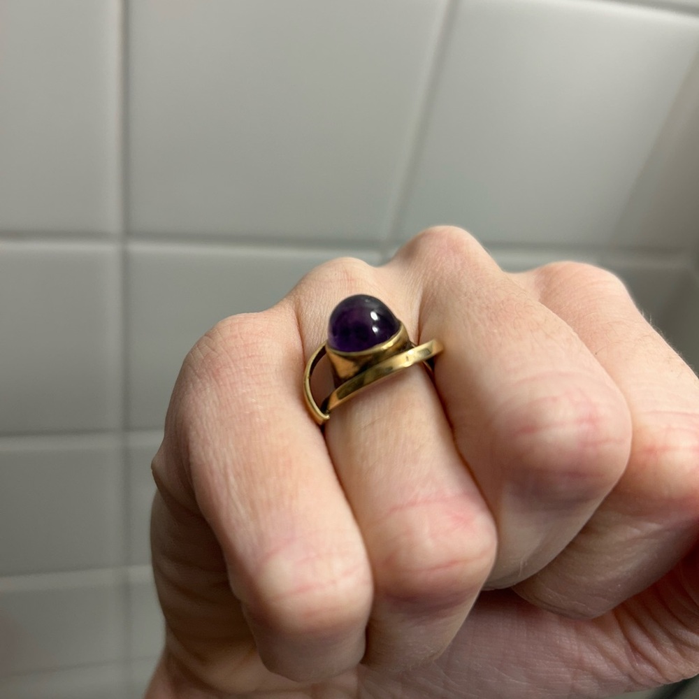 Vintage 9ct gold and amethyst Ring sz 7 - Picture 2 of 5